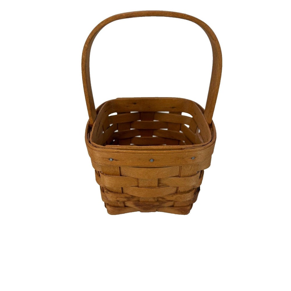 1995 Longaberger Small Peg Basket Vintage 5"L x 5"W x 4.5"H